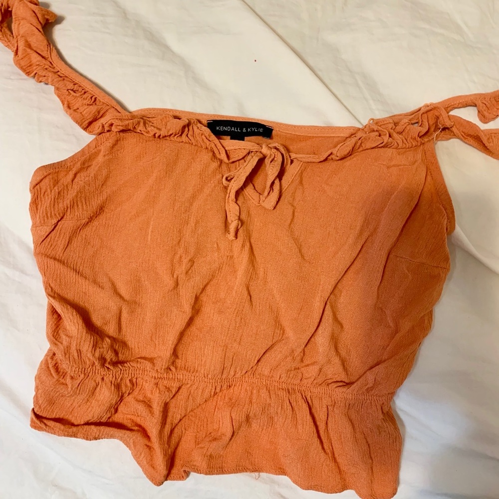 orange kendall & kylie crop top